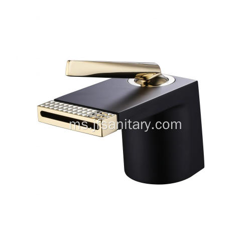 Air Terjun Basin Faucets Matte Black Brass and Acrylic